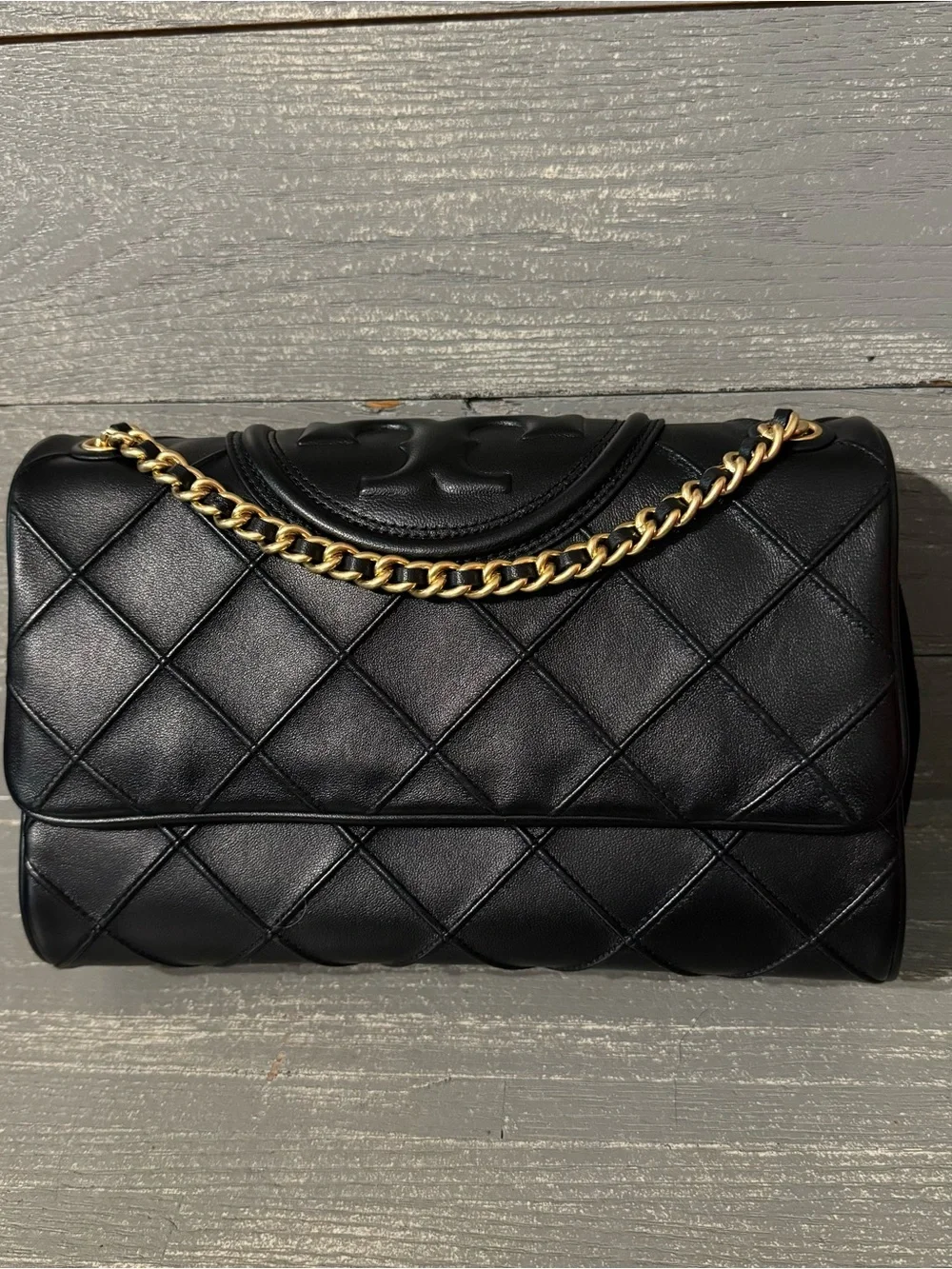 Tory Burch Black Large Soft Fleming Convertible Shoulder Bag